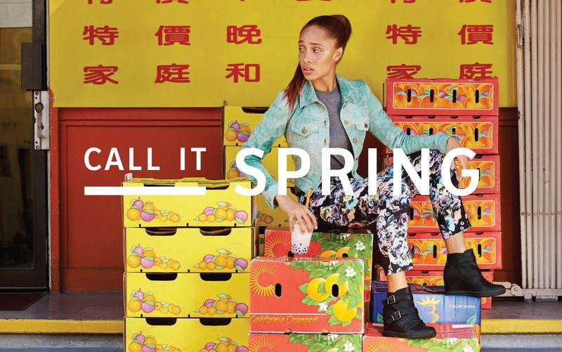 Adwoa Aboah featured in  the Call It Spring advertisement for Spring/Summer 2014