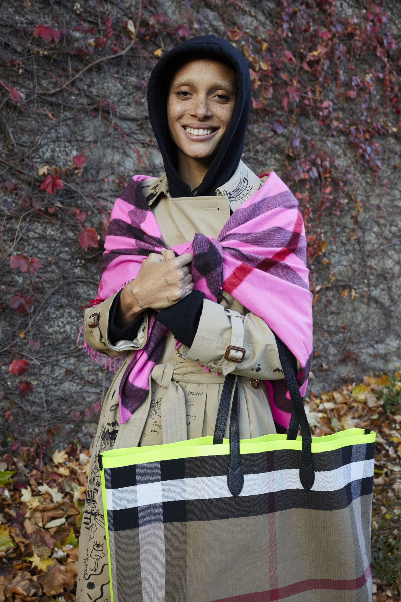Adwoa Aboah featured in  the Burberry advertisement for Pre-Fall 2018