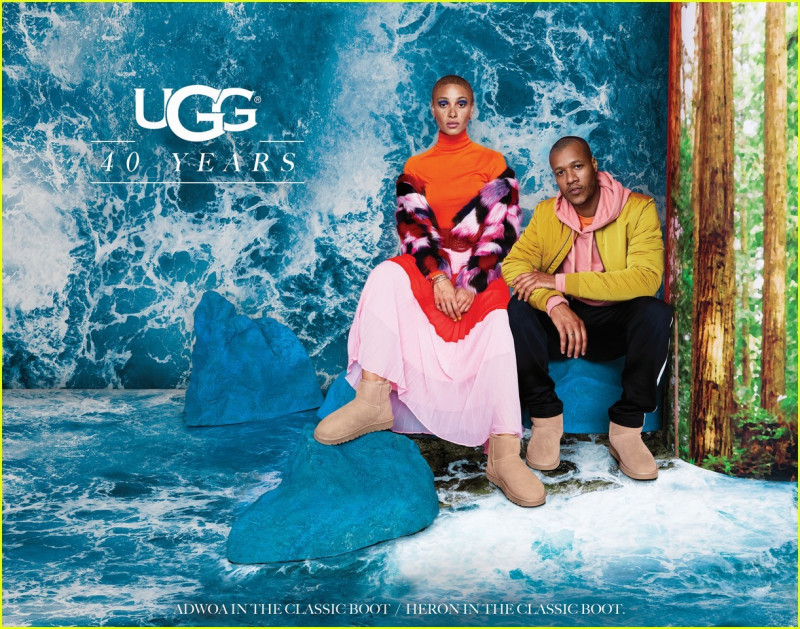 Adwoa Aboah featured in  the UGG Australia advertisement for Autumn/Winter 2018