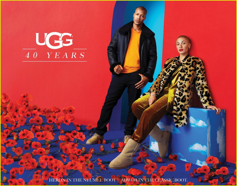 Adwoa Aboah featured in  the UGG Australia advertisement for Autumn/Winter 2018