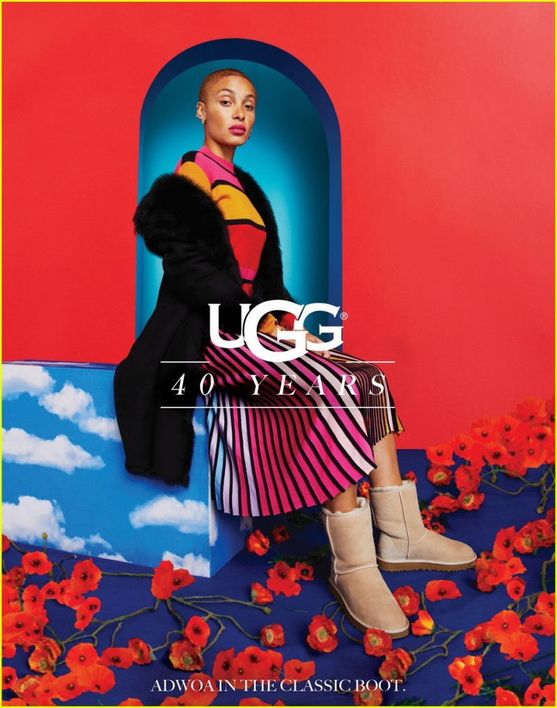 Adwoa Aboah featured in  the UGG Australia advertisement for Autumn/Winter 2018