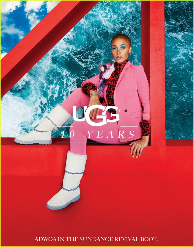 Adwoa Aboah featured in  the UGG Australia advertisement for Autumn/Winter 2018