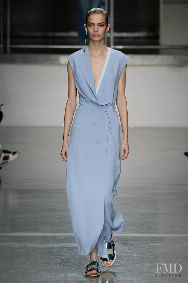 Dasha Denisenko featured in  the Richard Nicoll fashion show for Spring/Summer 2015