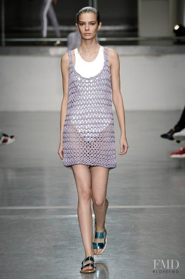 Dasha Denisenko featured in  the Richard Nicoll fashion show for Spring/Summer 2015