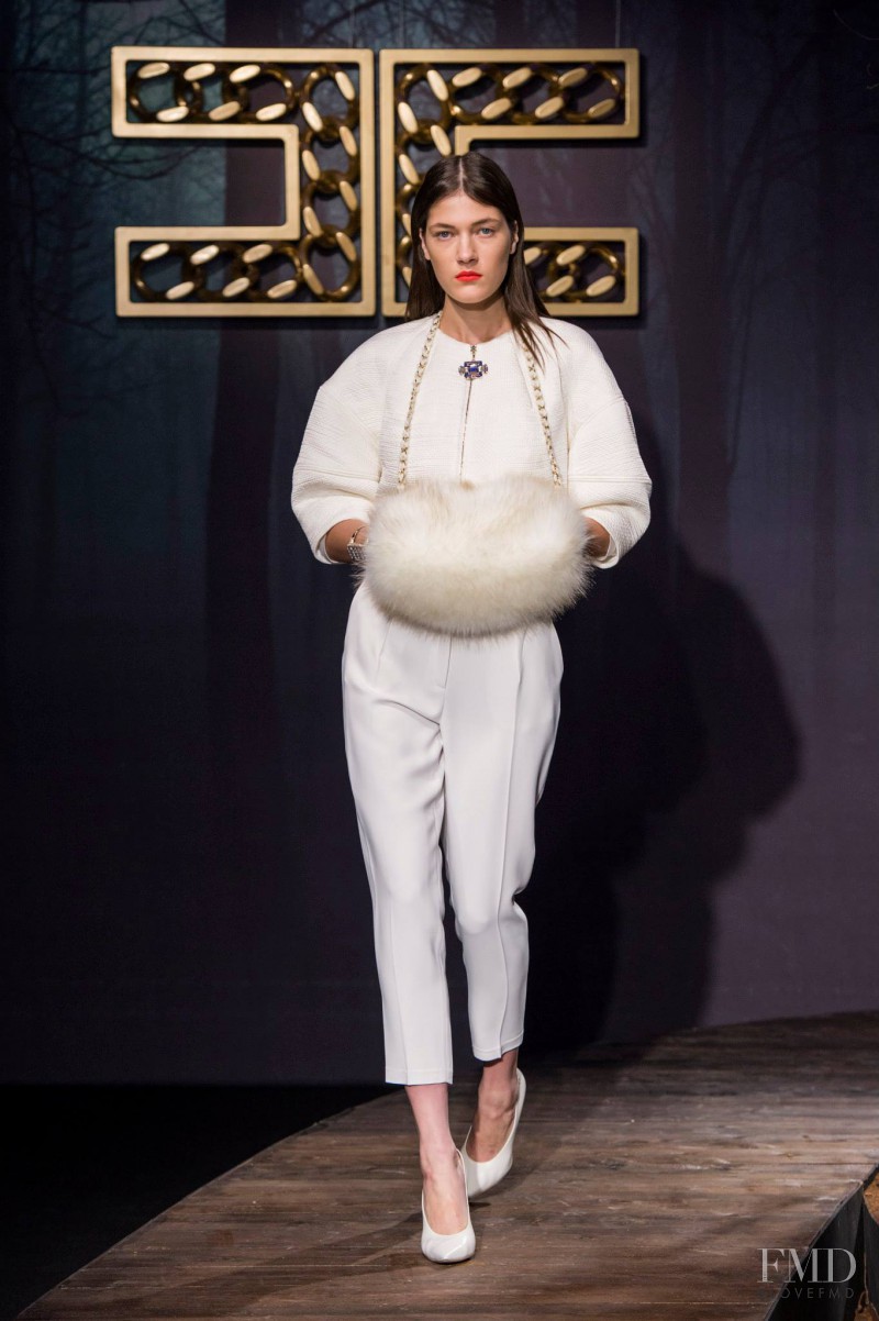 Liene Podina featured in  the Elisabetta Franchi fashion show for Autumn/Winter 2014