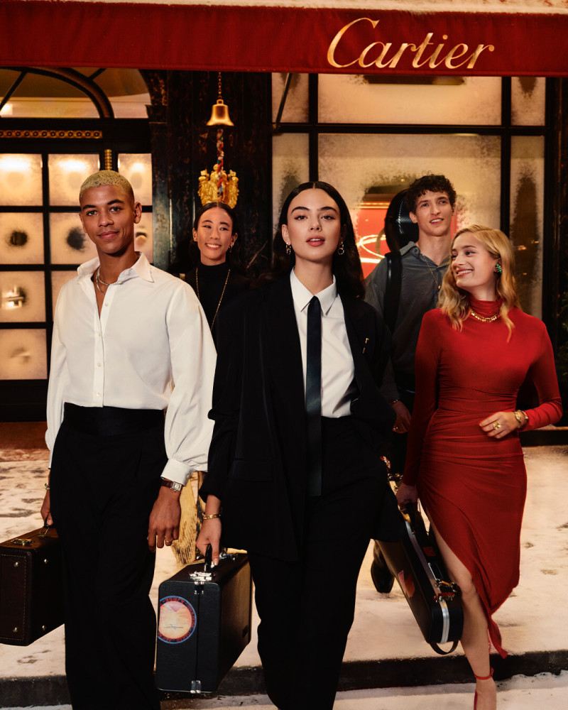 Deva Cassel featured in  the Cartier advertisement for Holiday 2024