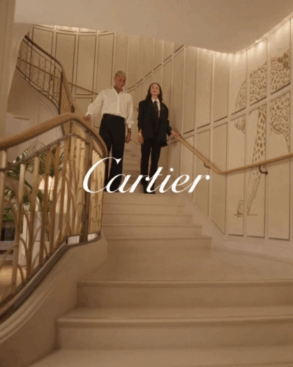 Deva Cassel featured in  the Cartier advertisement for Holiday 2024
