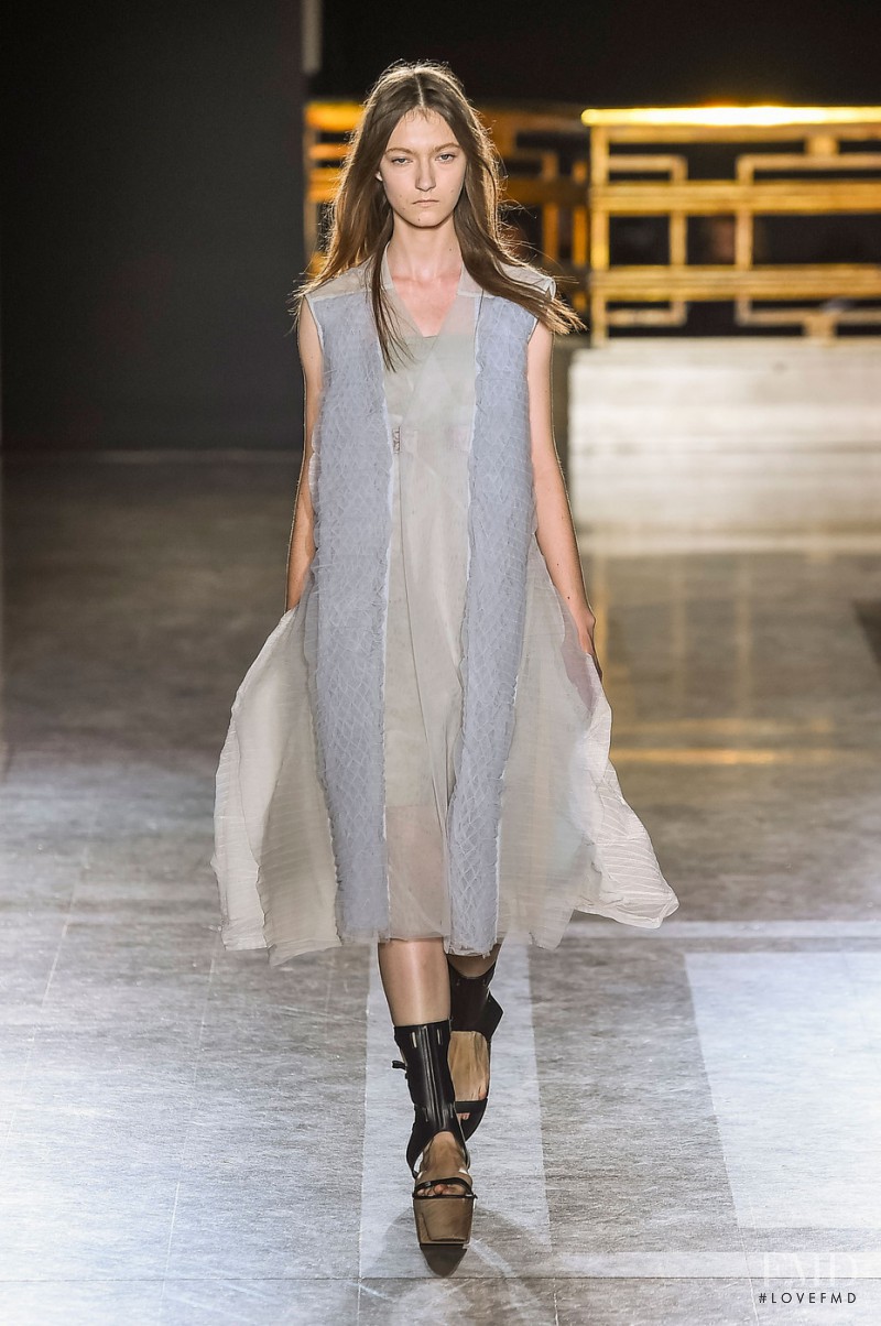 Yumi Lambert featured in  the Rick Owens Faun fashion show for Spring/Summer 2015
