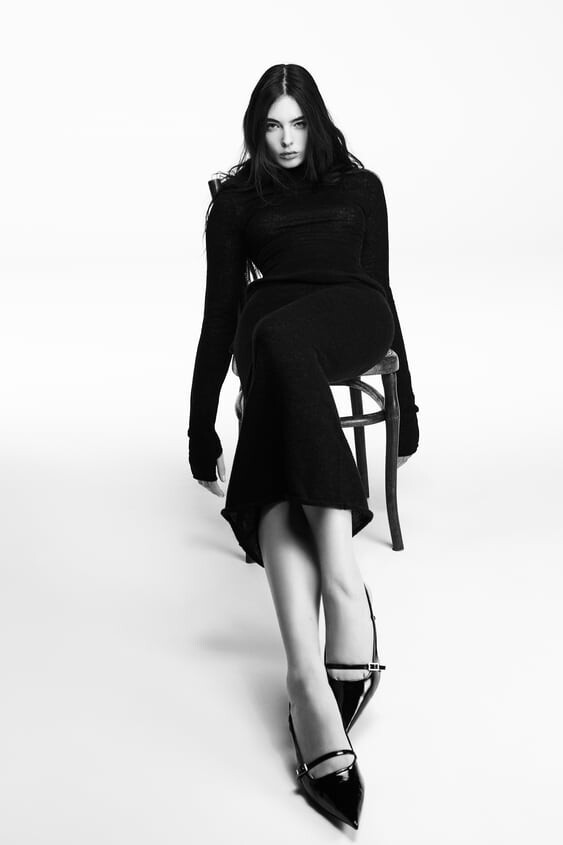 Deva Cassel featured in  the Zara TRF advertisement for Winter 2023