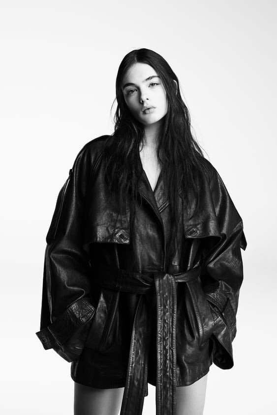 Deva Cassel featured in  the Zara TRF advertisement for Winter 2023