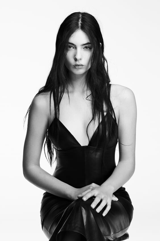 Deva Cassel featured in  the Zara TRF advertisement for Winter 2023