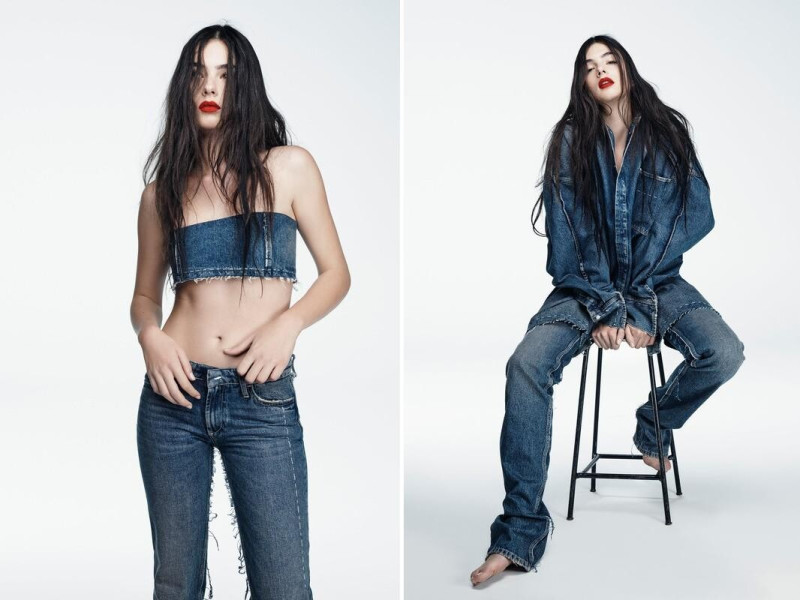 Deva Cassel featured in  the Zara TRF advertisement for Winter 2023