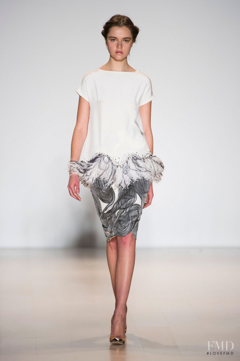 Maya Derzhevitskaya featured in  the Lela Rose fashion show for Autumn/Winter 2014