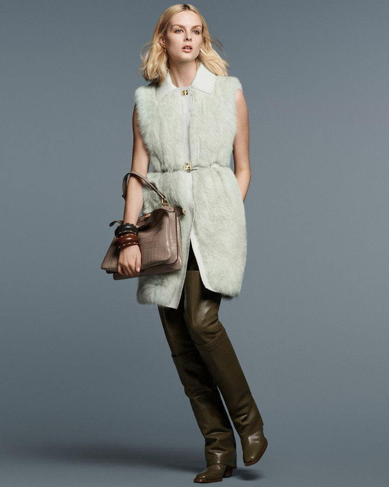 Aylah Peterson featured in  the Fendi Fur Atelier advertisement for Pre-Fall 2024