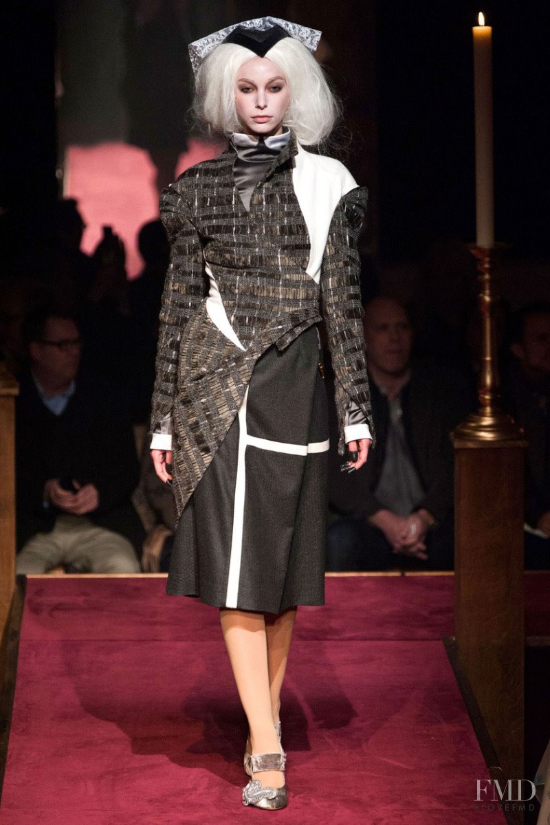 Iryna Lysogor featured in  the Thom Browne fashion show for Autumn/Winter 2014