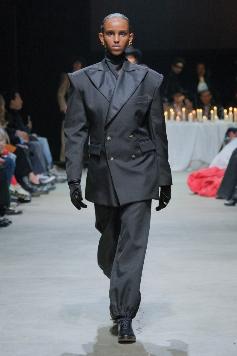 Ifrah Qaasim featured in  the Willy Chavarria fashion show for Autumn/Winter 2024