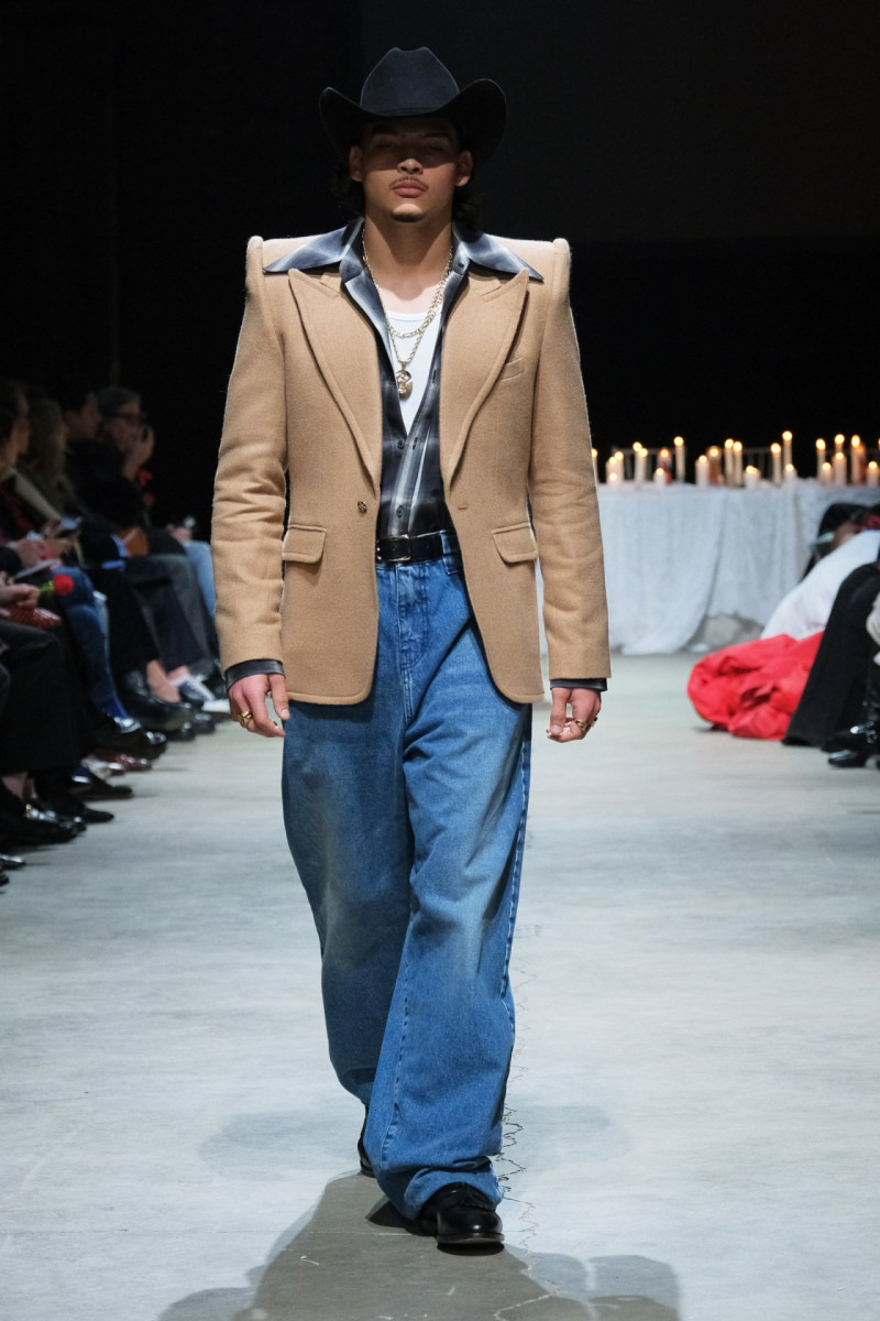 Shaid Anaya featured in  the Willy Chavarria fashion show for Autumn/Winter 2024