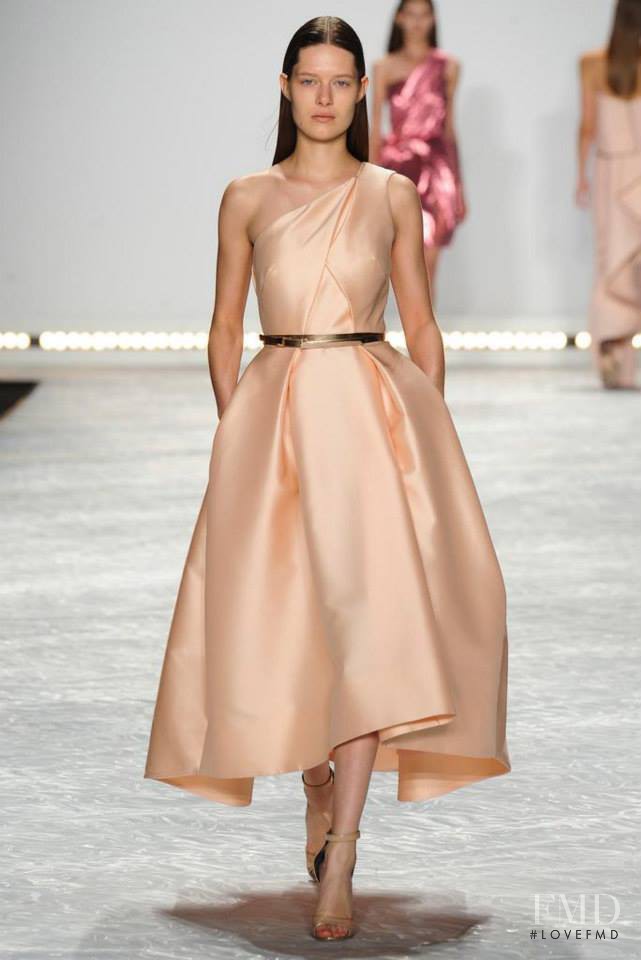 Anika Cholewa featured in  the Monique Lhuillier fashion show for Spring/Summer 2015