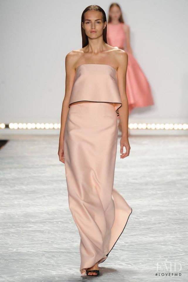 Agne Konciute featured in  the Monique Lhuillier fashion show for Spring/Summer 2015