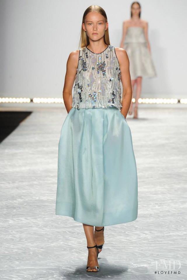 Katerina Ryabinkina featured in  the Monique Lhuillier fashion show for Spring/Summer 2015
