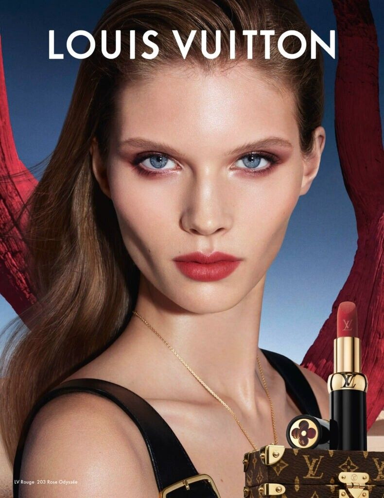 Ida Heiner featured in  the Louis Vuitton Beauty advertisement for Autumn/Winter 2025