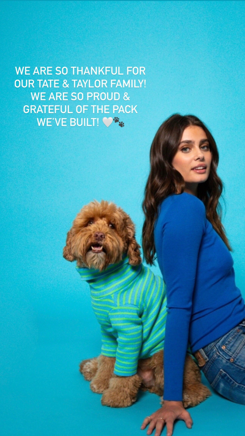 Taylor Hill featured in  the Tate & Taylor advertisement for Autumn/Winter 2024