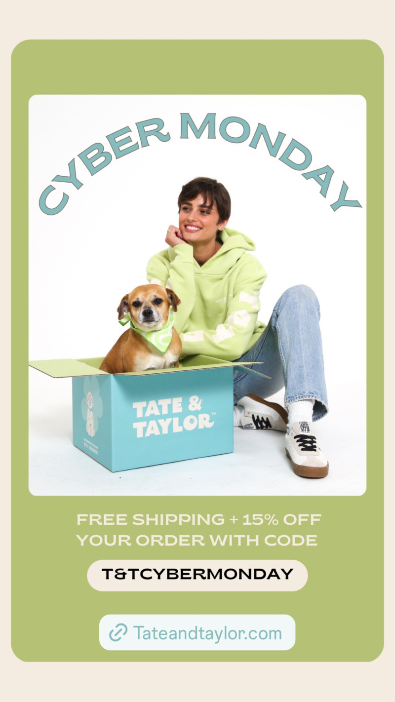 Taylor Hill featured in  the Tate & Taylor advertisement for Autumn/Winter 2024