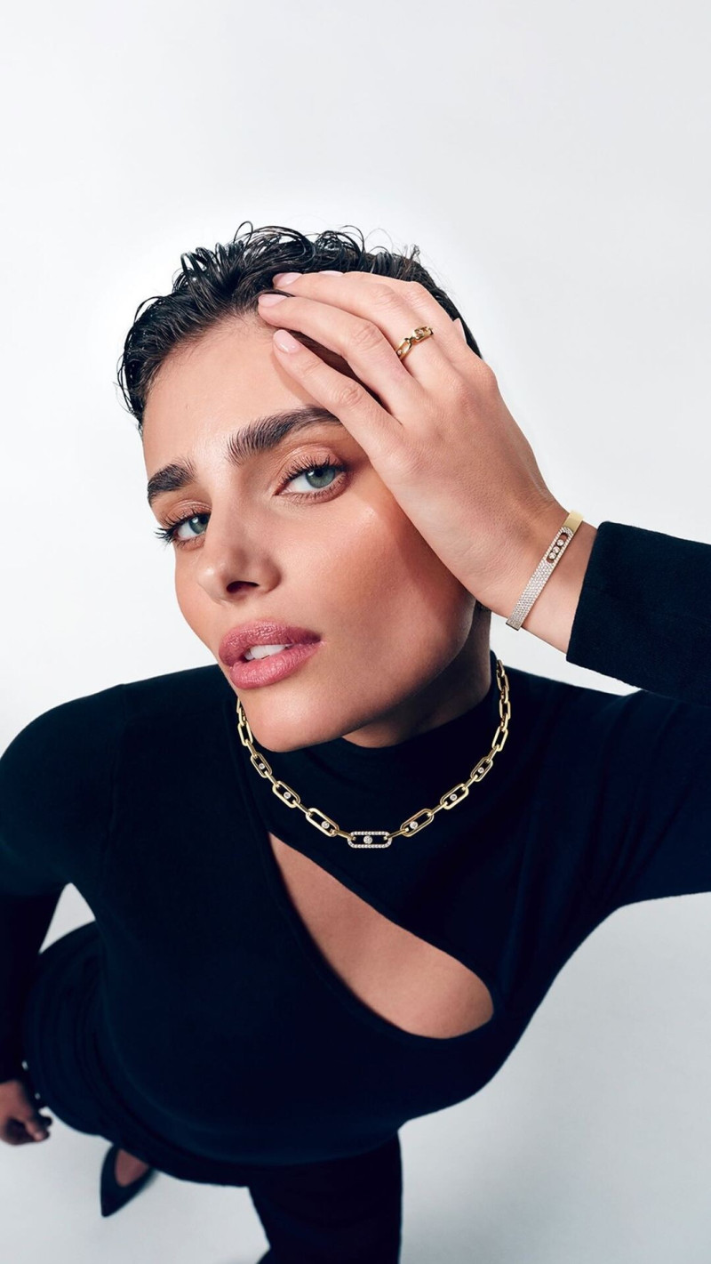 Taylor Hill featured in  the Messika advertisement for Autumn/Winter 2024