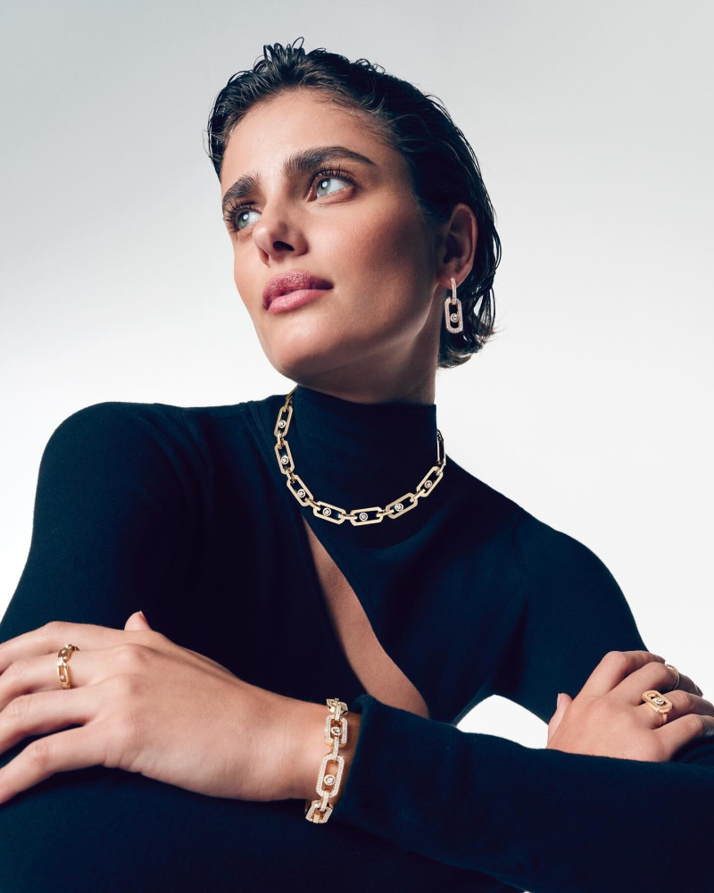 Taylor Hill featured in  the Messika advertisement for Autumn/Winter 2024