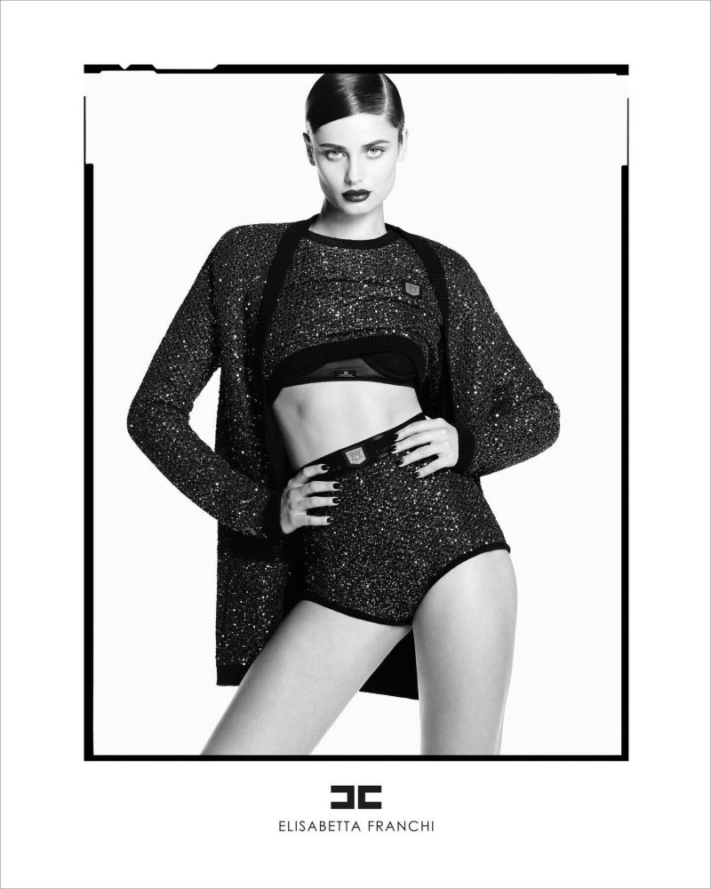 Taylor Hill featured in  the Elisabetta Franchi advertisement for Autumn/Winter 2024