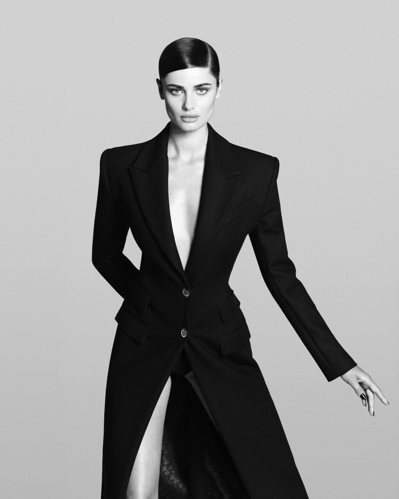 Taylor Hill featured in  the Elisabetta Franchi advertisement for Autumn/Winter 2024