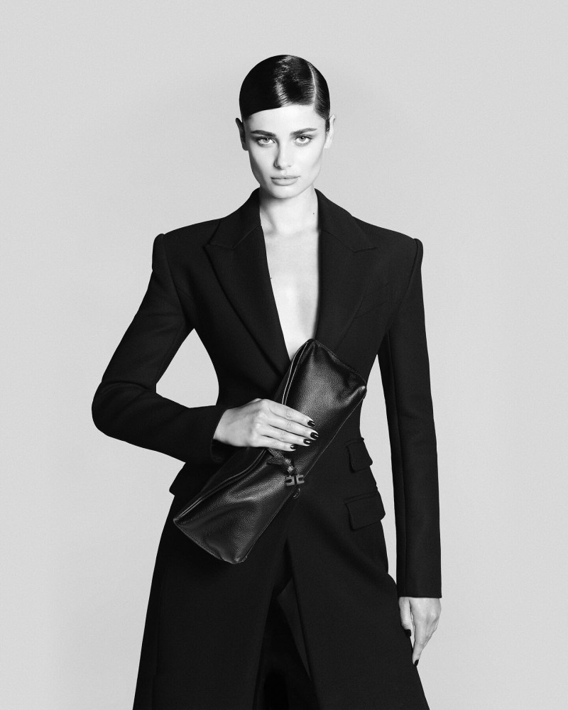 Taylor Hill featured in  the Elisabetta Franchi advertisement for Autumn/Winter 2024