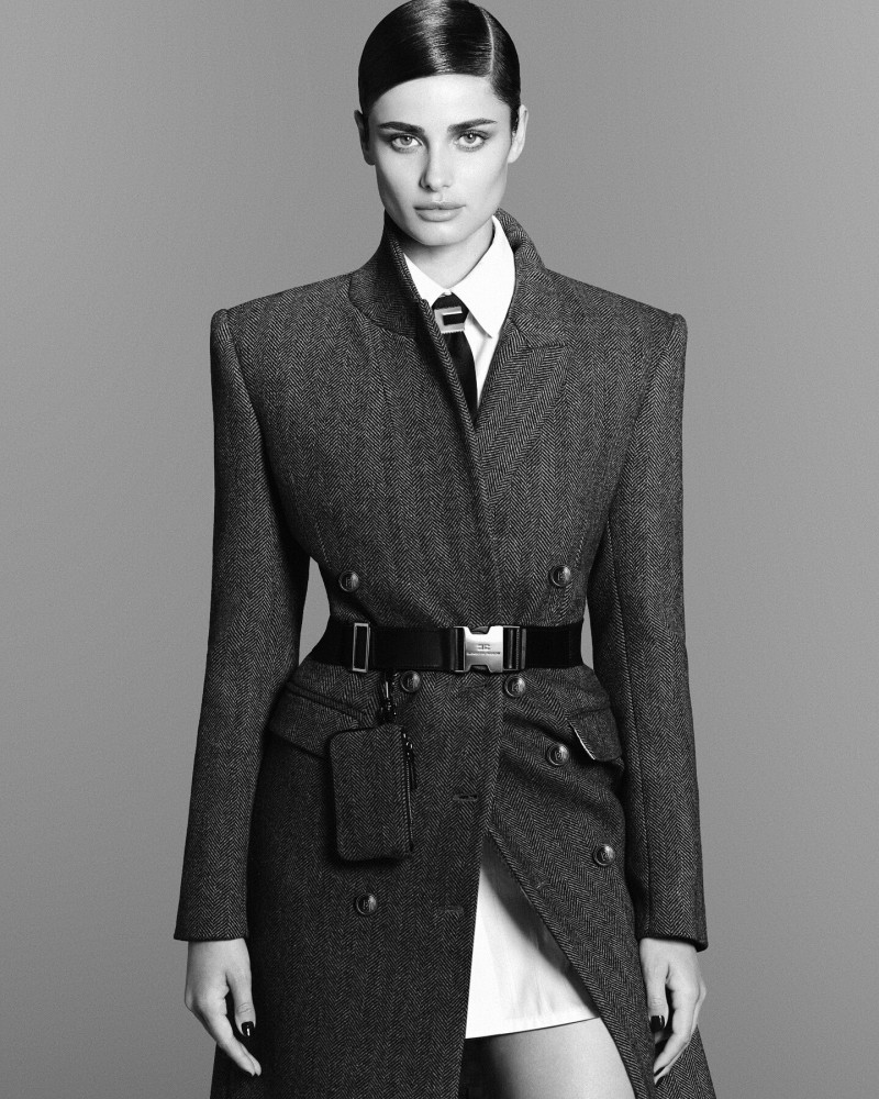 Taylor Hill featured in  the Elisabetta Franchi advertisement for Autumn/Winter 2024