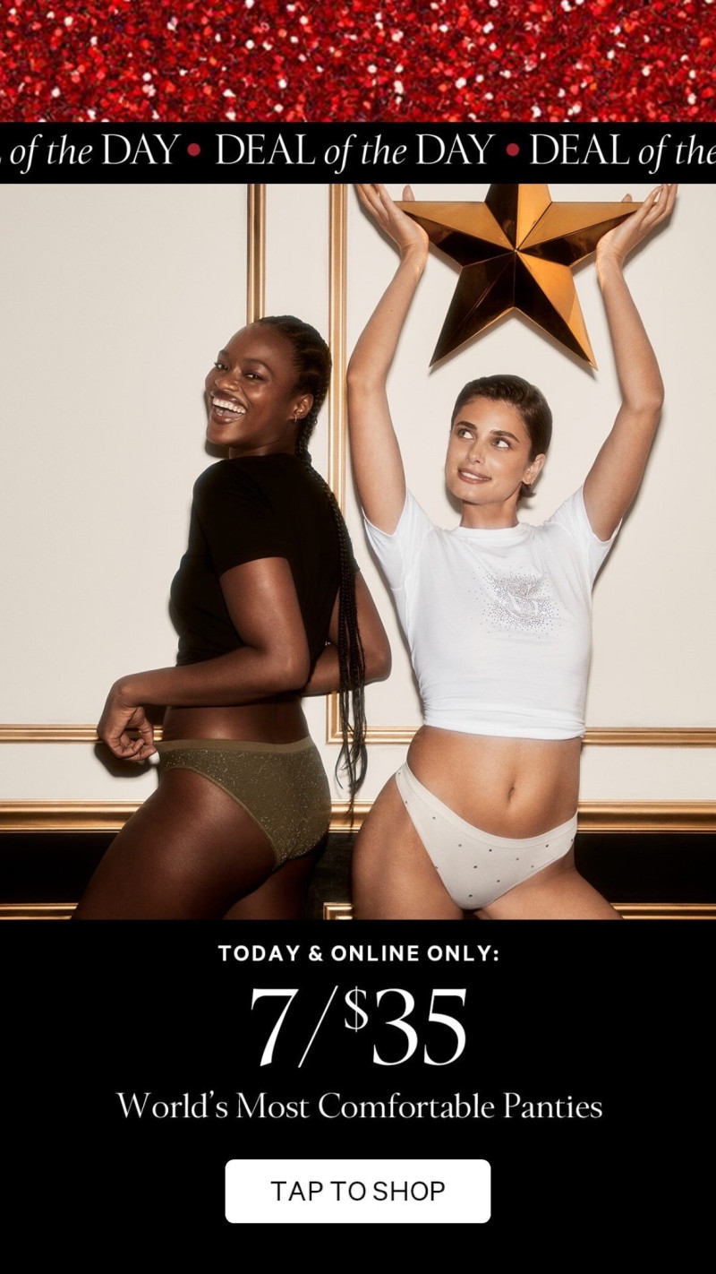 Taylor Hill featured in  the Victoria\'s Secret advertisement for Holiday 2024