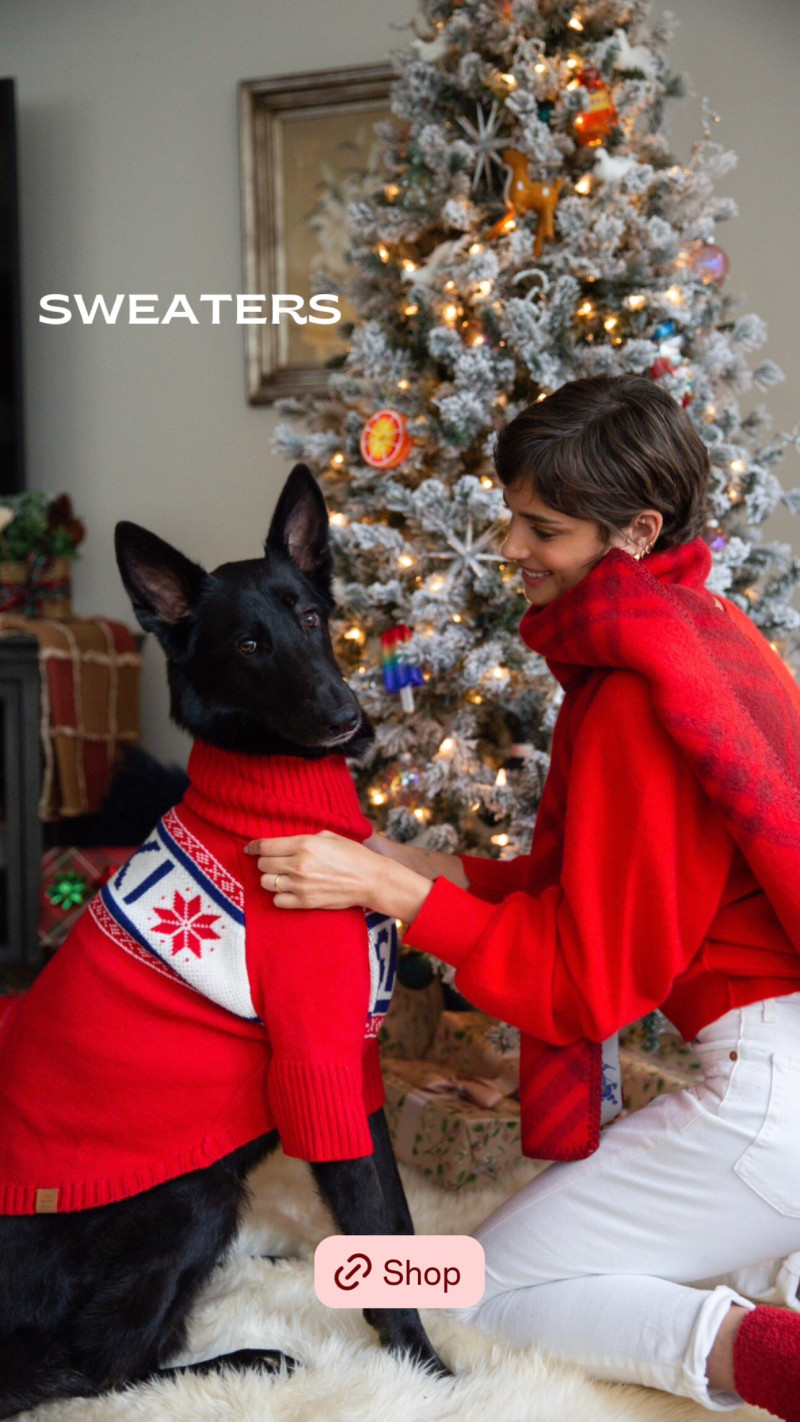 Taylor Hill featured in  the Tate & Taylor advertisement for Holiday 2024