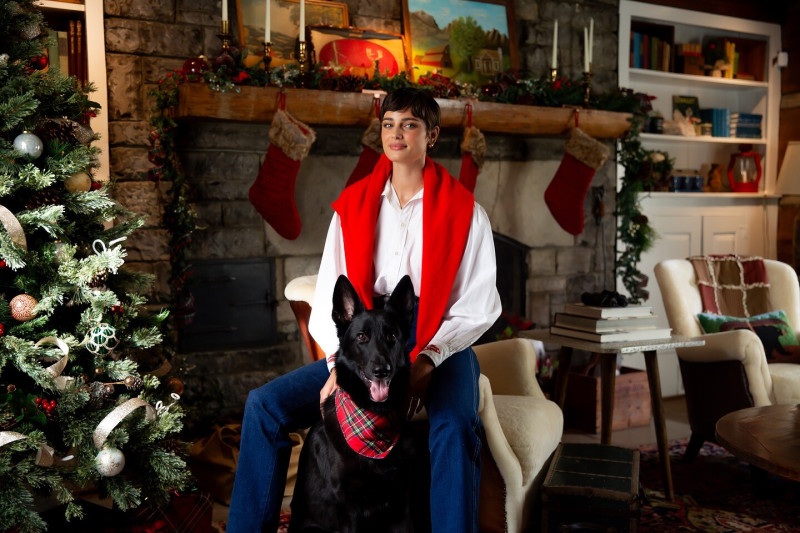 Taylor Hill featured in  the Tate & Taylor advertisement for Holiday 2024