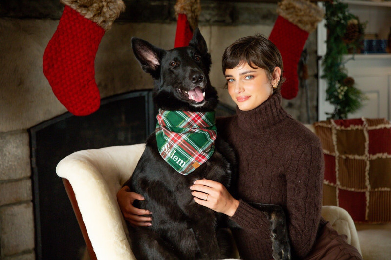 Taylor Hill featured in  the Tate & Taylor advertisement for Holiday 2024