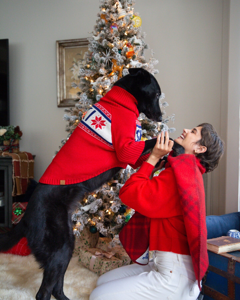 Taylor Hill featured in  the Tate & Taylor advertisement for Holiday 2024
