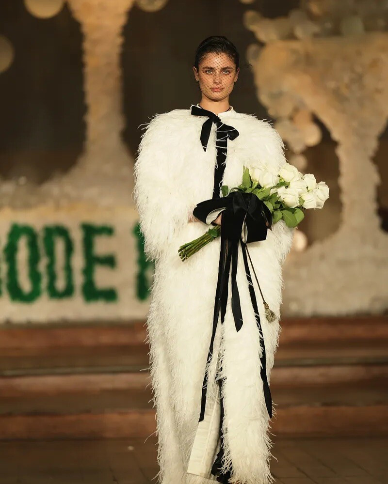 Taylor Hill featured in  the Bode New York fashion show for Autumn/Winter 2025