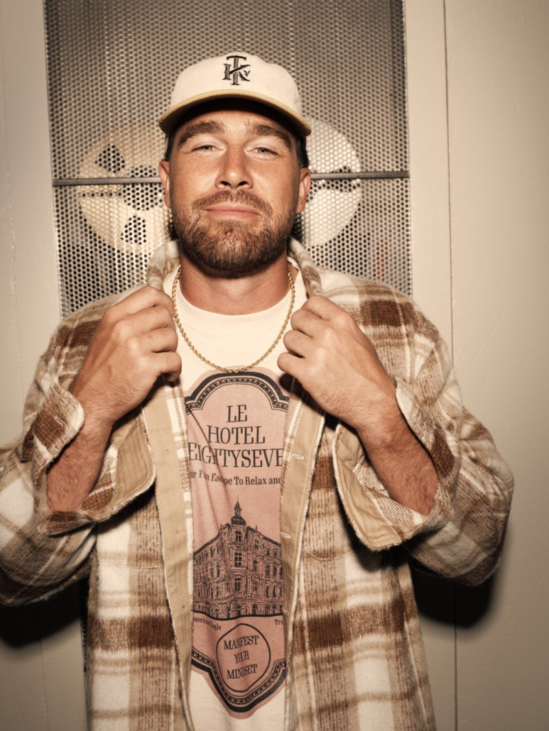 American Eagle OutFitters AE x Tru Kolors by Travis Kelce advertisement for Fall 2025