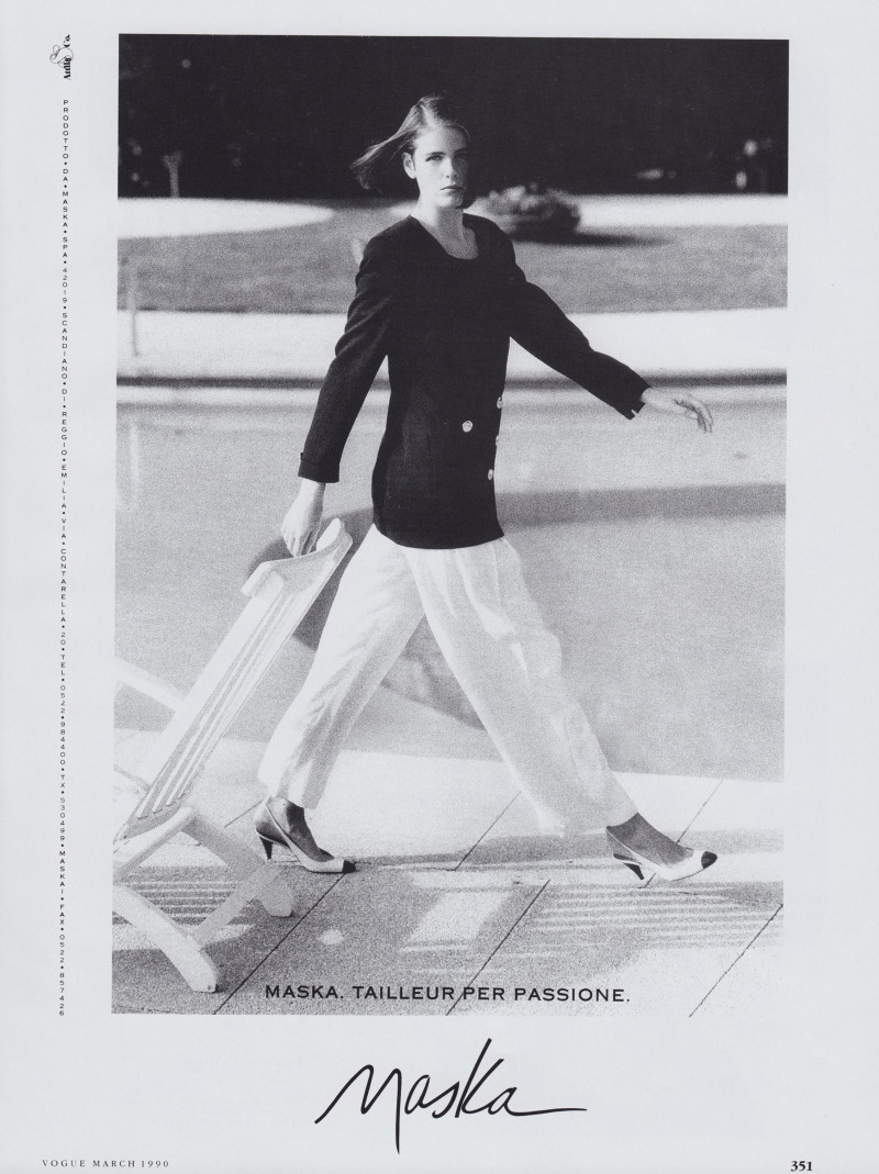 Jeny Howorth featured in  the Maska advertisement for Spring/Summer 1990