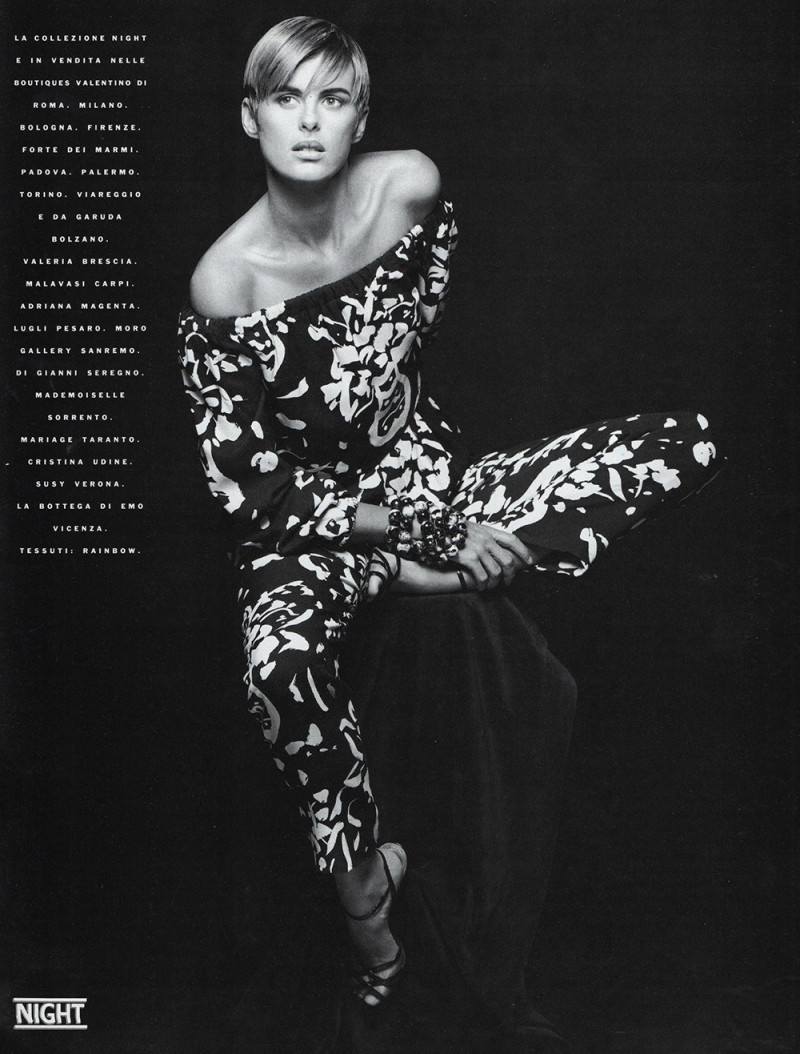 Elizabeth Josie Borain featured in  the Valentino advertisement for Spring/Summer 1989