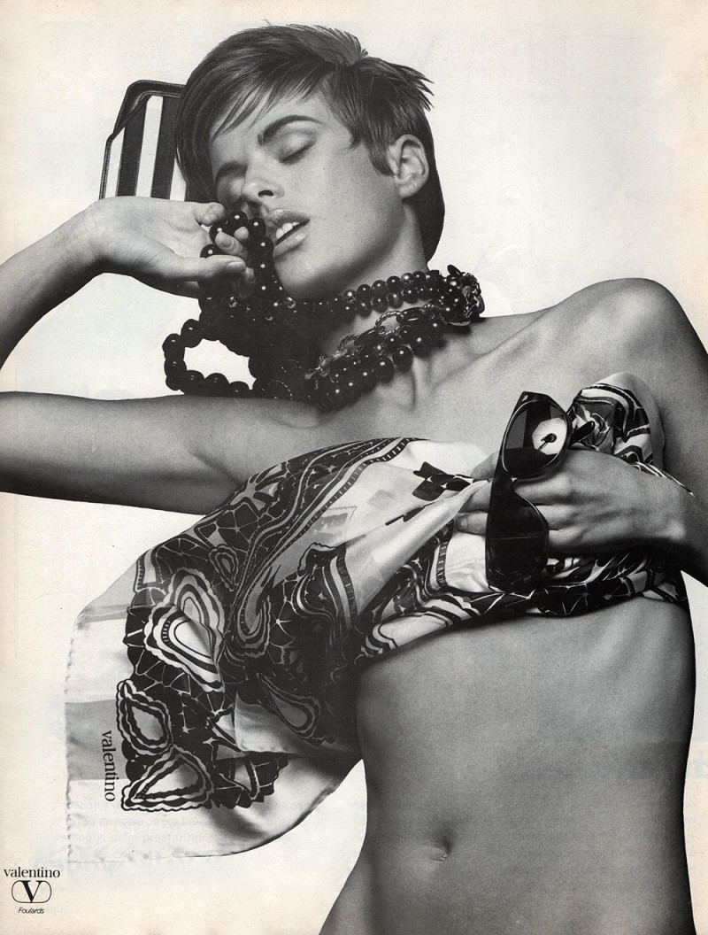 Elizabeth Josie Borain featured in  the Valentino advertisement for Spring/Summer 1989