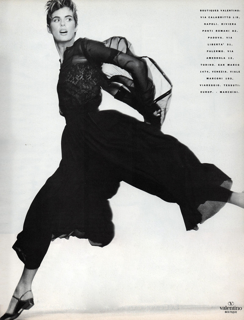 Elizabeth Josie Borain featured in  the Valentino advertisement for Spring/Summer 1989