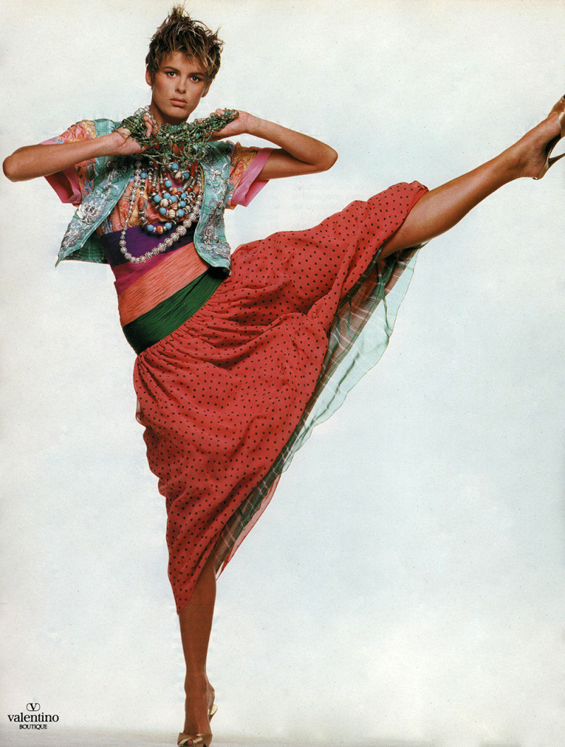 Elizabeth Josie Borain featured in  the Valentino advertisement for Spring/Summer 1989