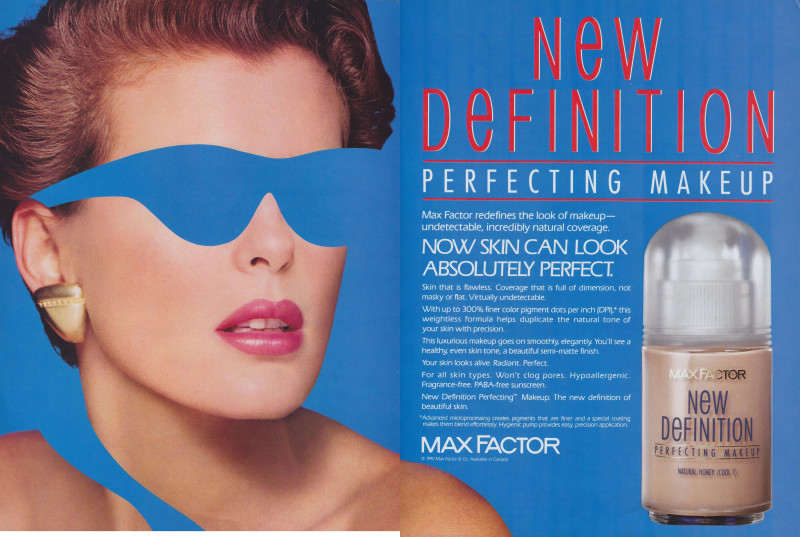 Elizabeth Josie Borain featured in  the Max Factor advertisement for Spring/Summer 1990