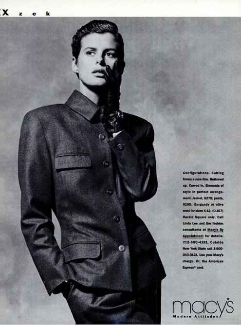 Elizabeth Josie Borain featured in  the Macy\'s advertisement for Autumn/Winter 1989
