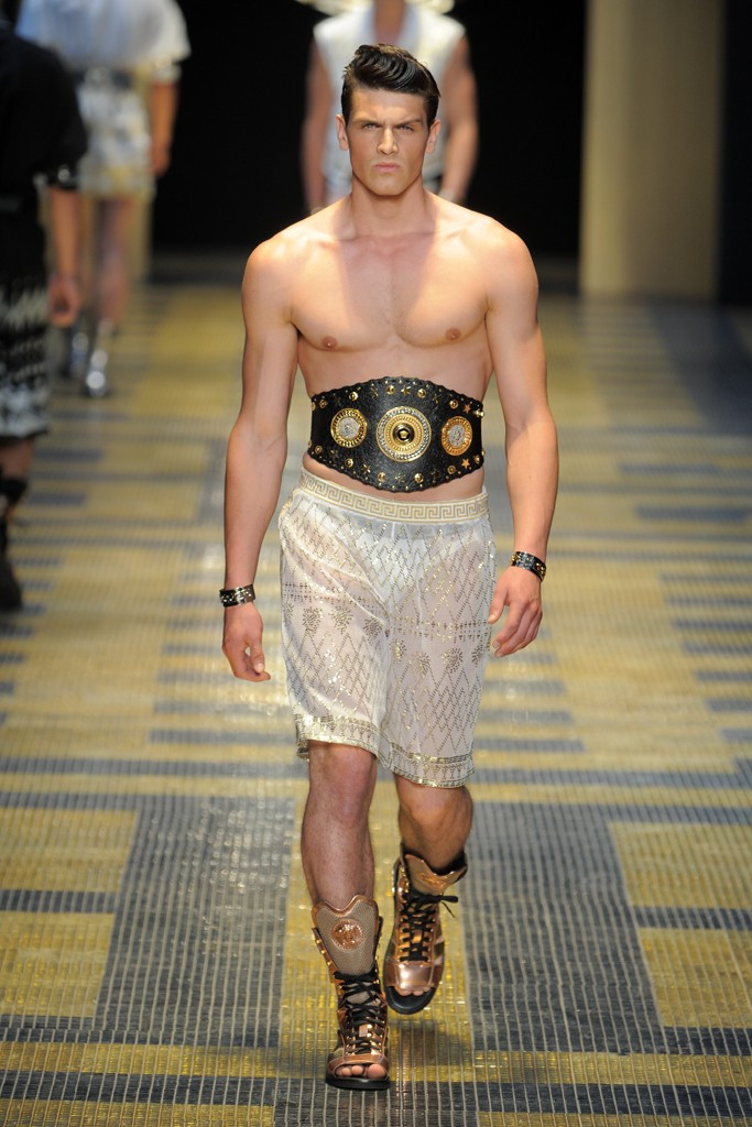 Sacha Legrand featured in  the Versace fashion show for Spring/Summer 2013