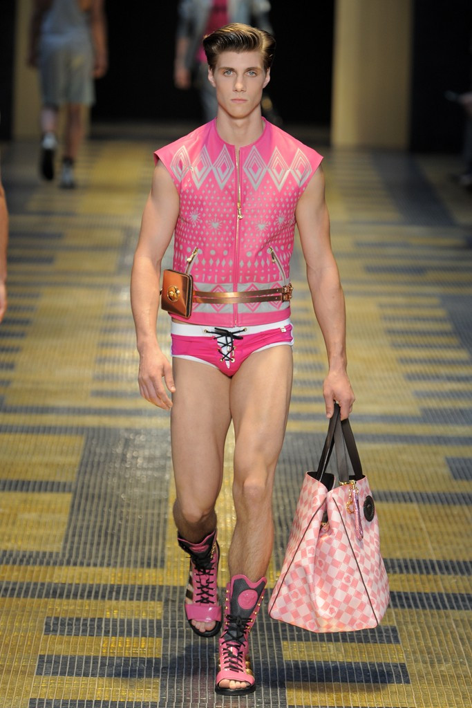 Dorian Reeves featured in  the Versace fashion show for Spring/Summer 2013