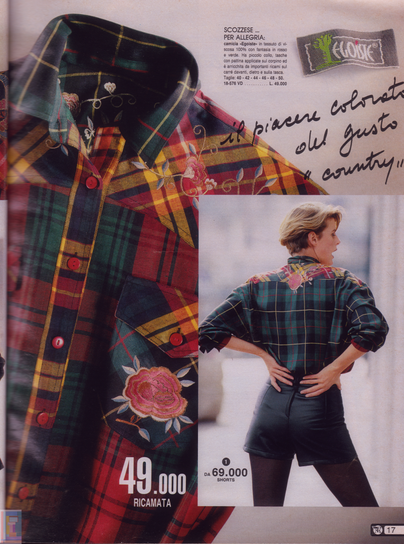 Elizabeth Josie Borain featured in  the Postalmarket advertisement for Autumn/Winter 1992